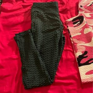 RICH BRIA Like-new workout Butt Lifting Leggings W Pockets, XL, green